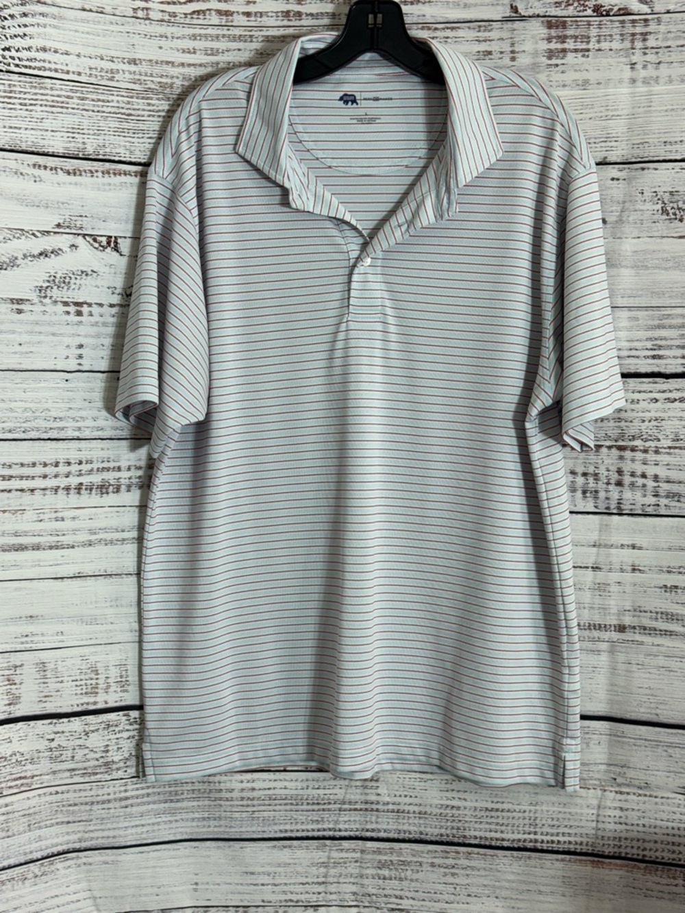 Onward‎ Reserve polo Mens Size large Wedge Striped  shirt performance golf